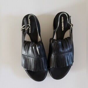 Accademia Women's Black Italian Sandals Size 38
